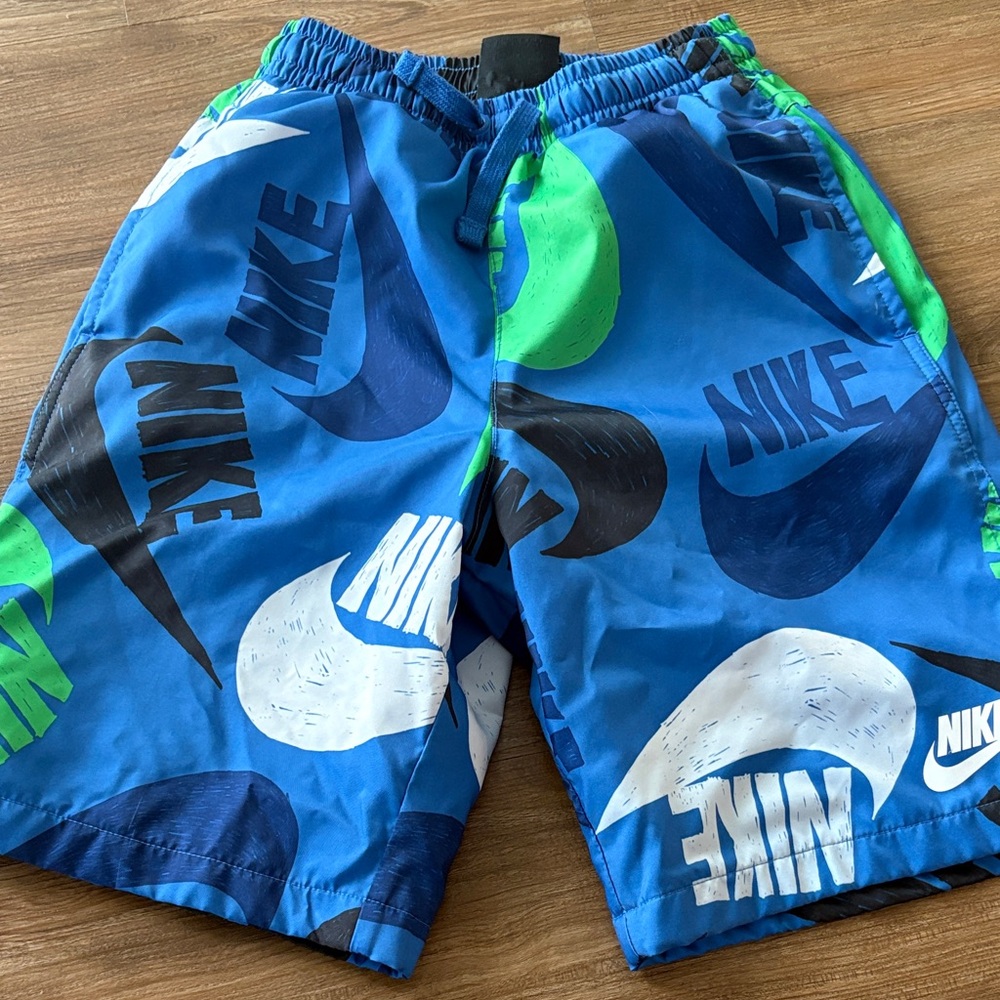 Nike Blue and Green Graphic Shorts